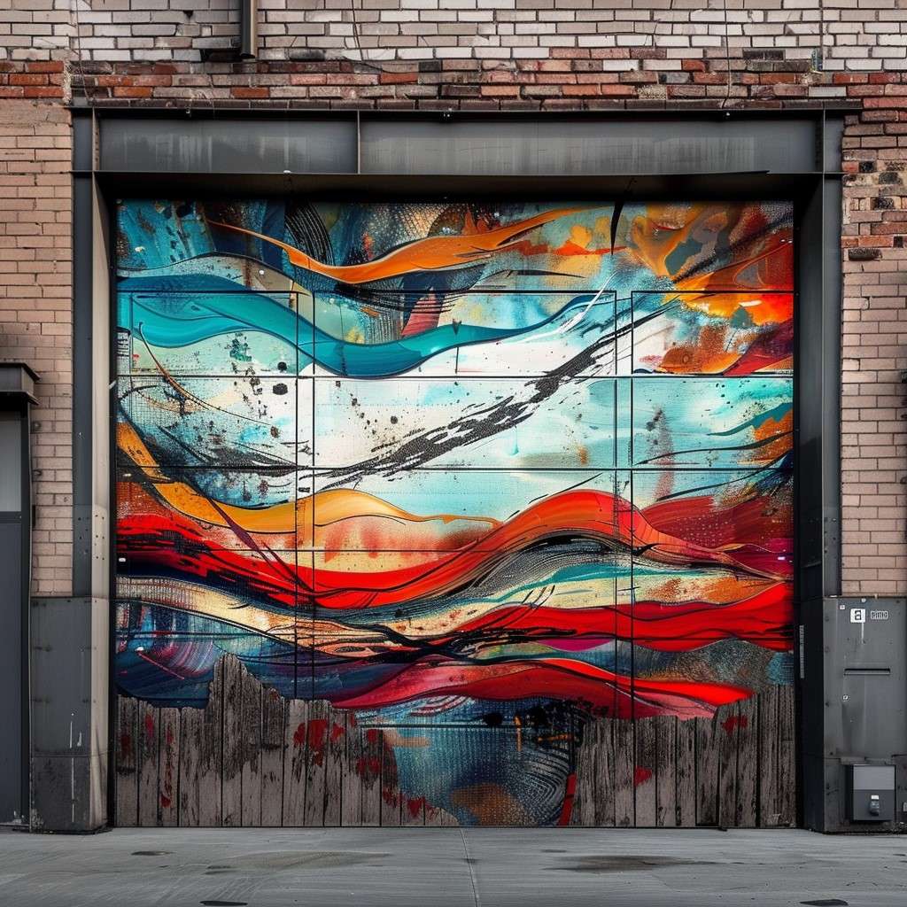 Car Garage Door Design with Art