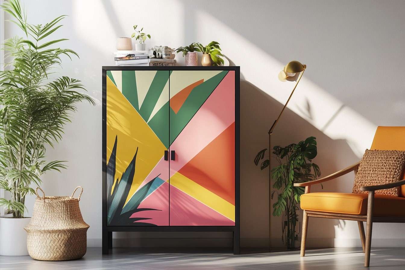 Colourful Cabinet Design for Hall