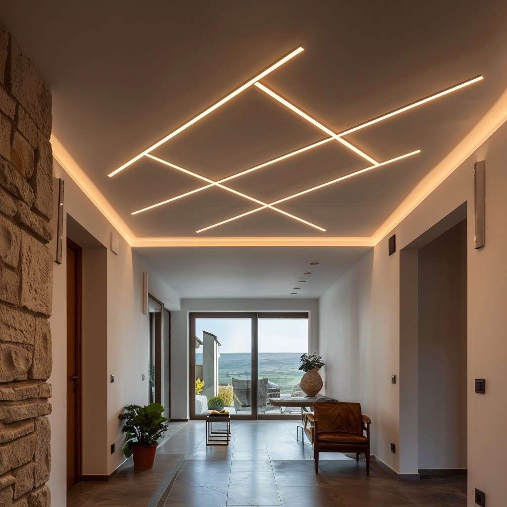 Crisscross Profile Light Ceiling Design