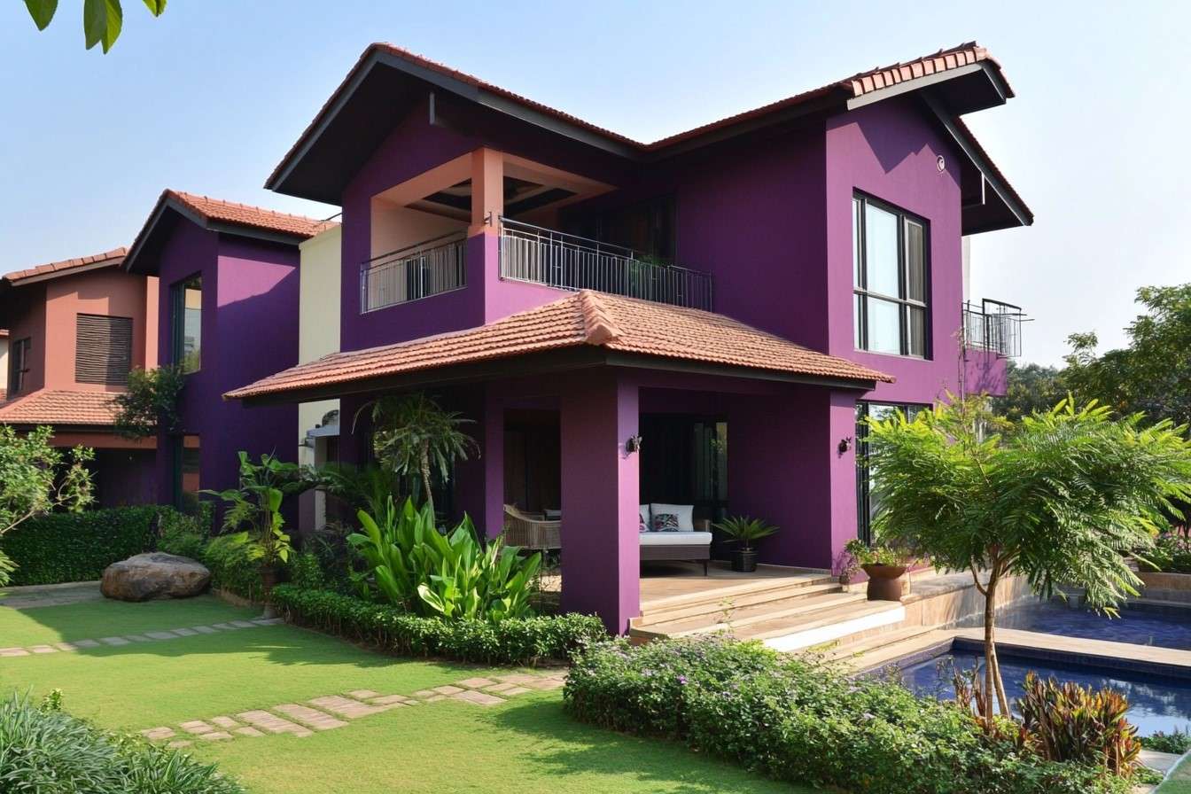 Exterior Wall Colours as Per Vastu in Purple