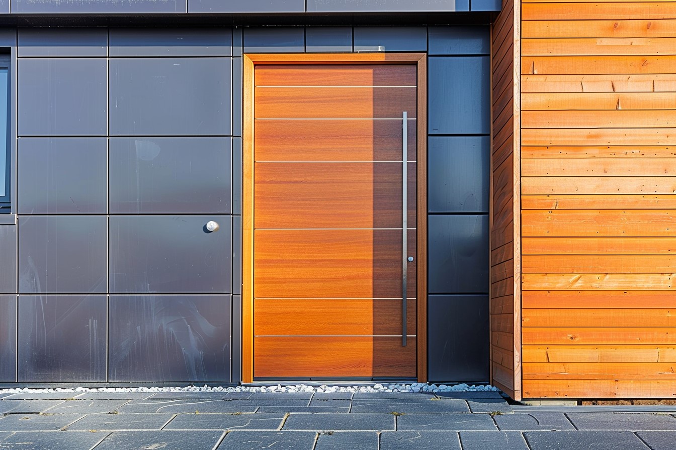 Flush Door Design with Horizontal Stripes