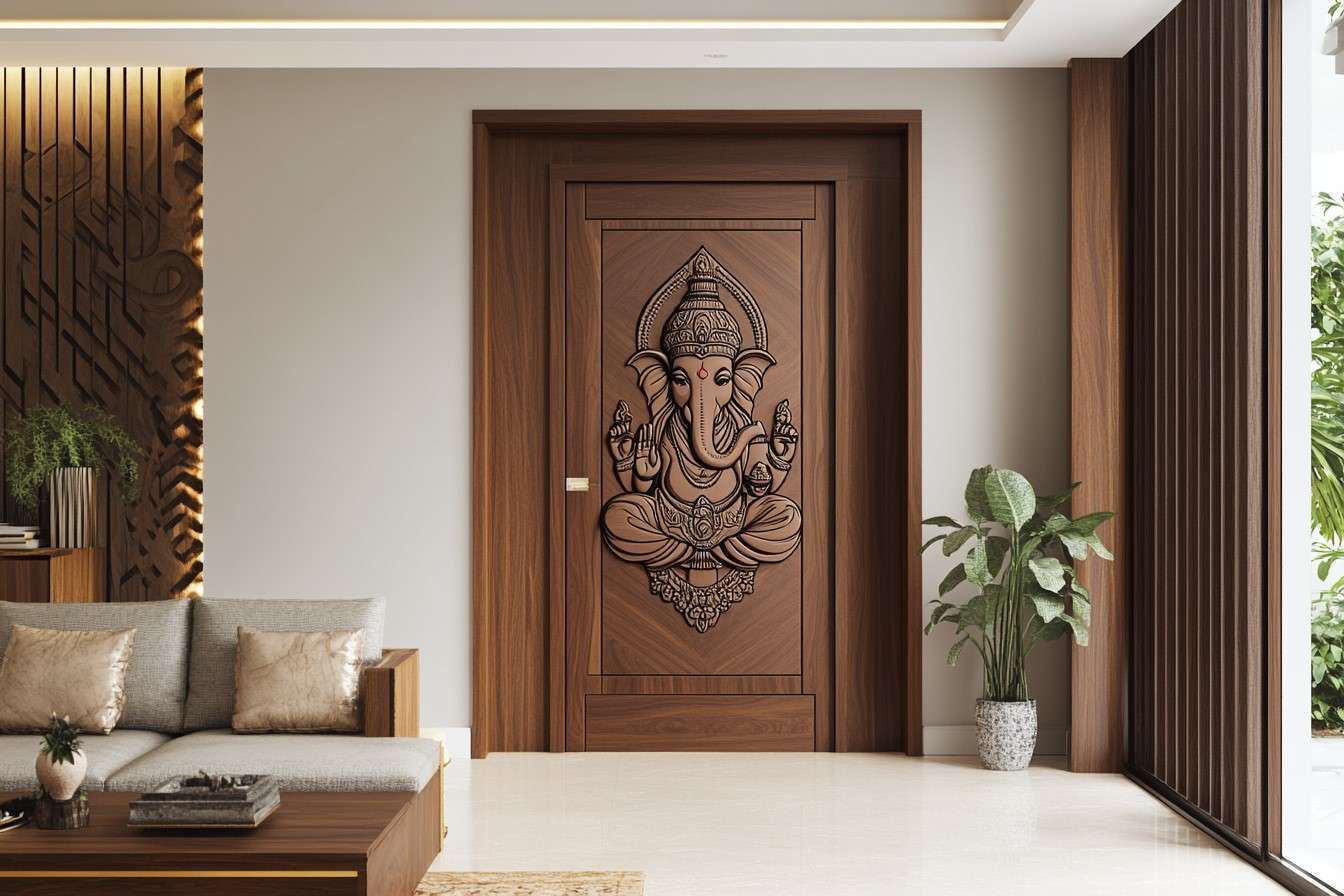 Ganesha Theme Laminated Door