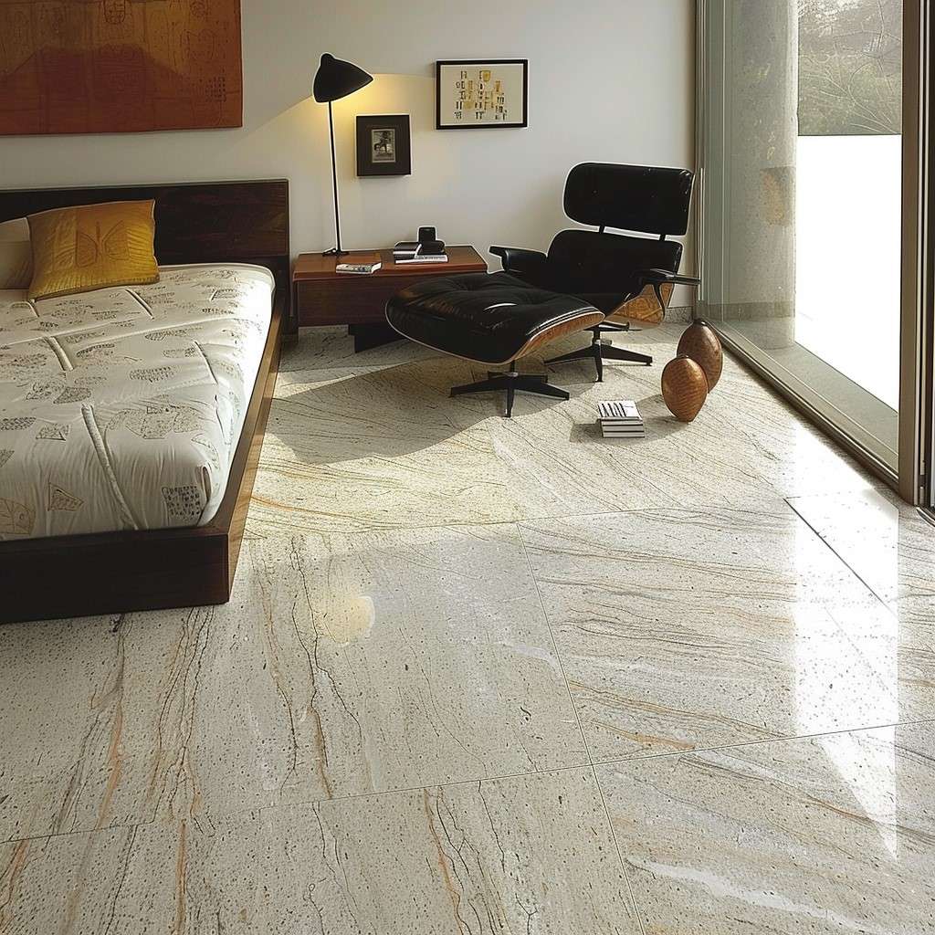 Kashmir White Granite Flooring Design