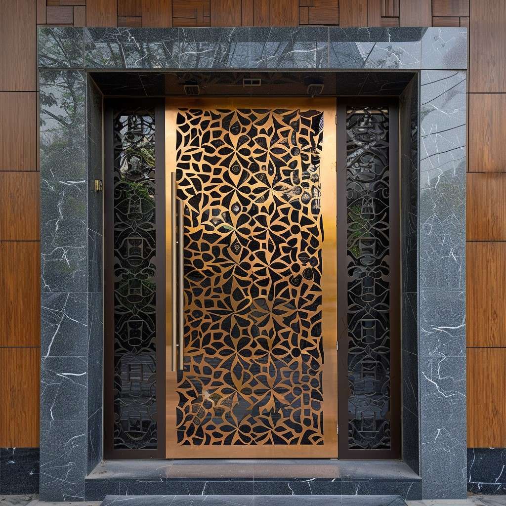 Latest Metal Jali Door Design for Home