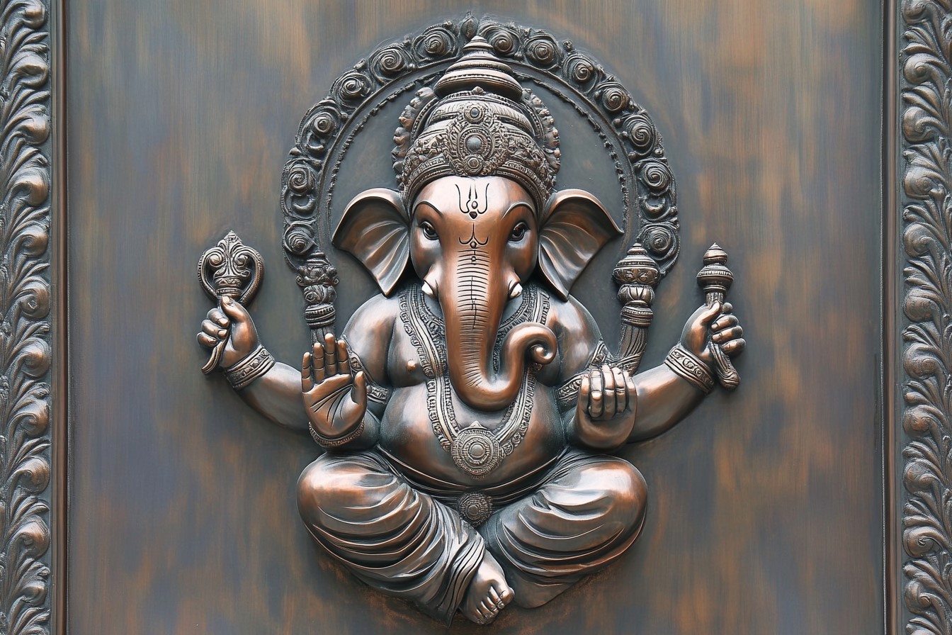 Lord Ganesha 3D Sculpture on The Main Door