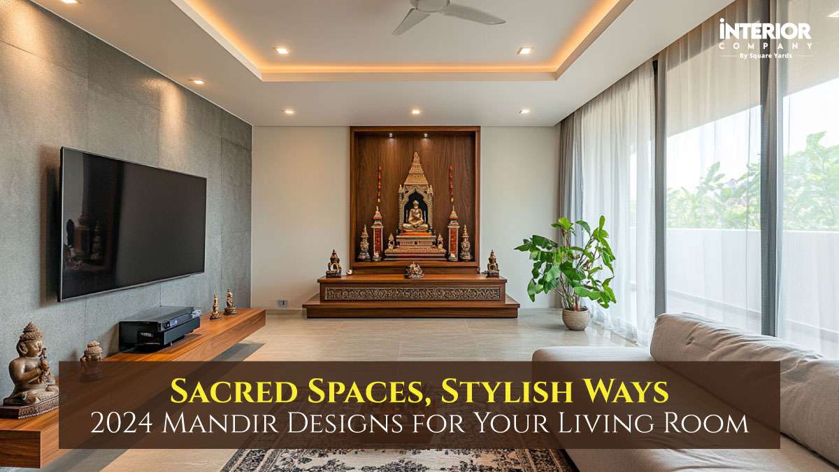 Modern Mandir Design for Living Room