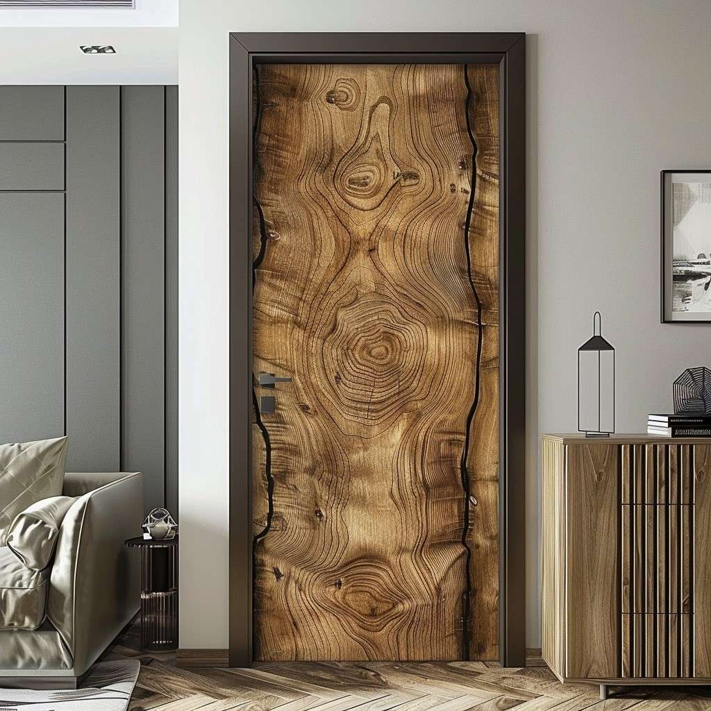 Rustic Plywood Door Design for Room