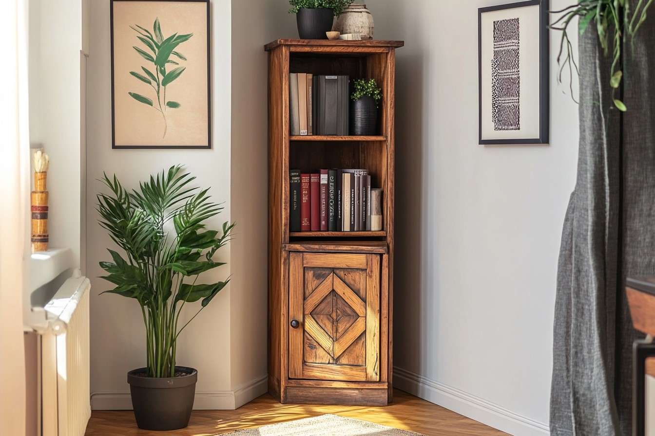 Small Corner Wall Cupboard Design for Hall