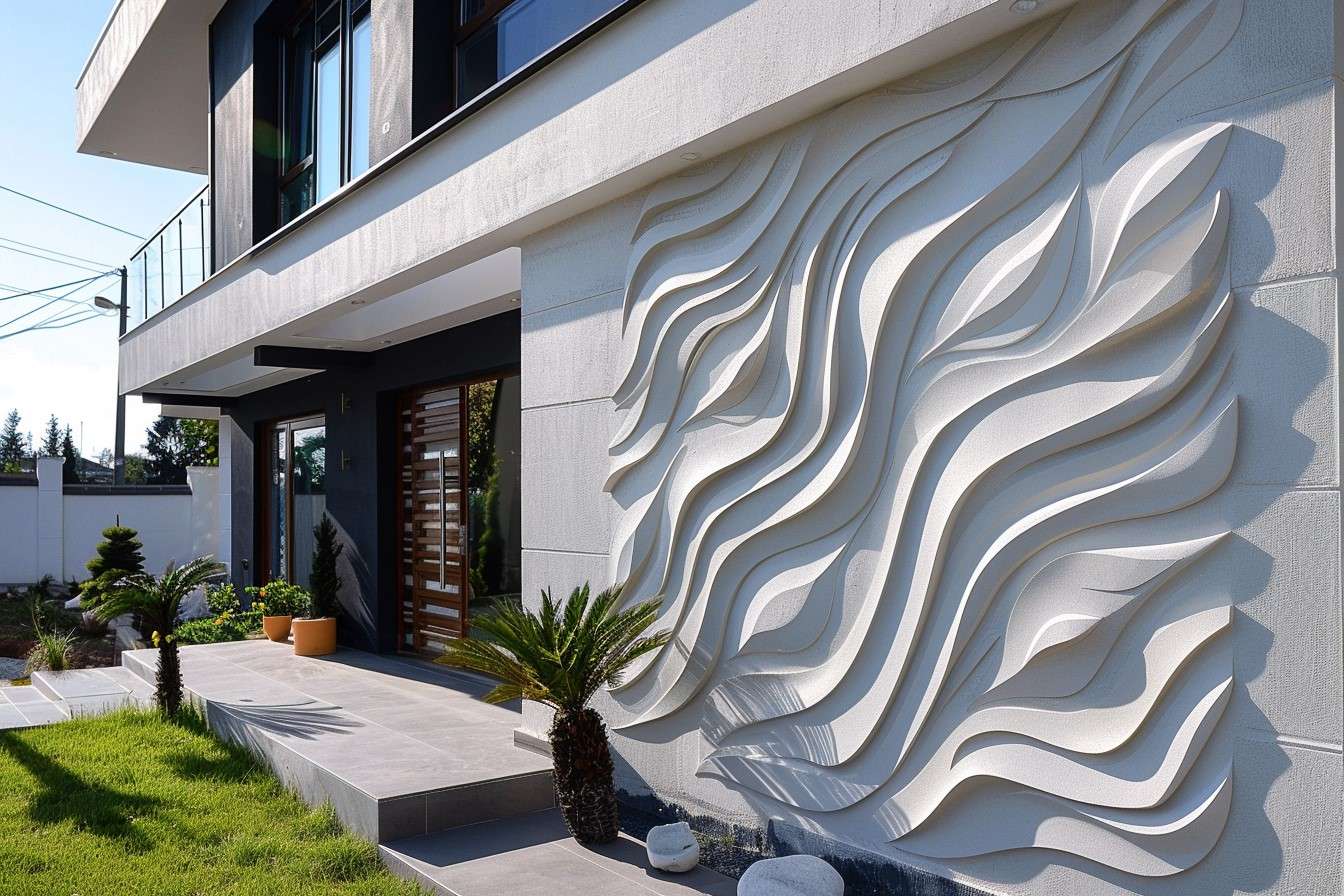 Wall Plaster Design with a Combination of 2D and 3D