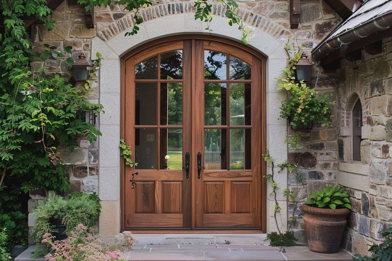 Wooden French Door Design for Balcony