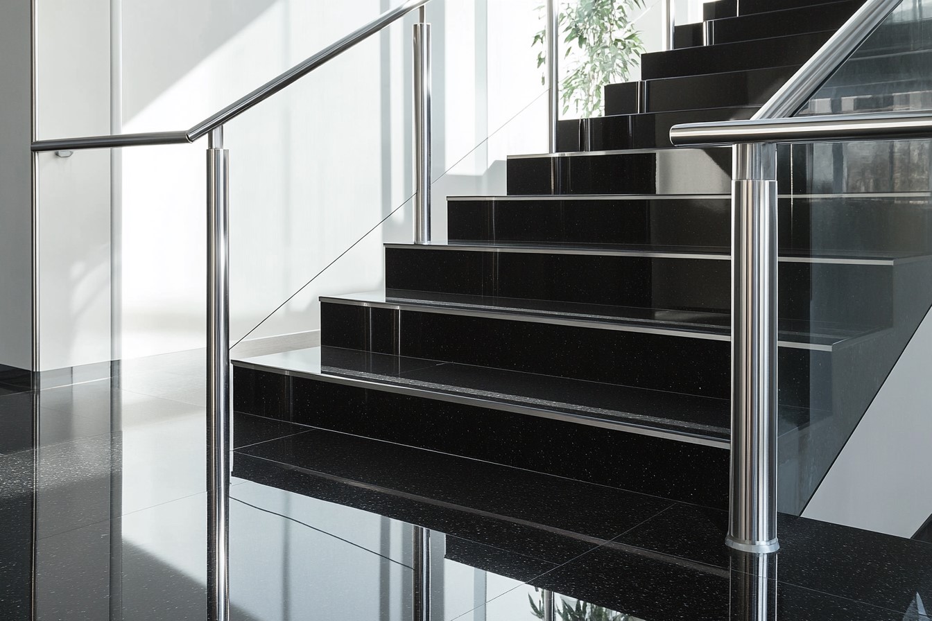 Black Granite Stair Tiles Design