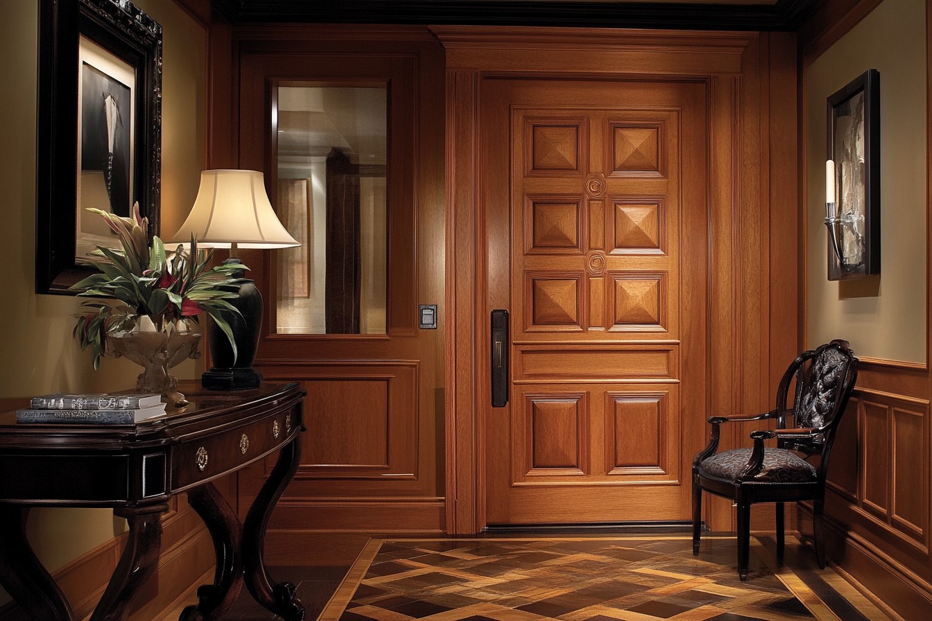 Coffered Veneer Door Design