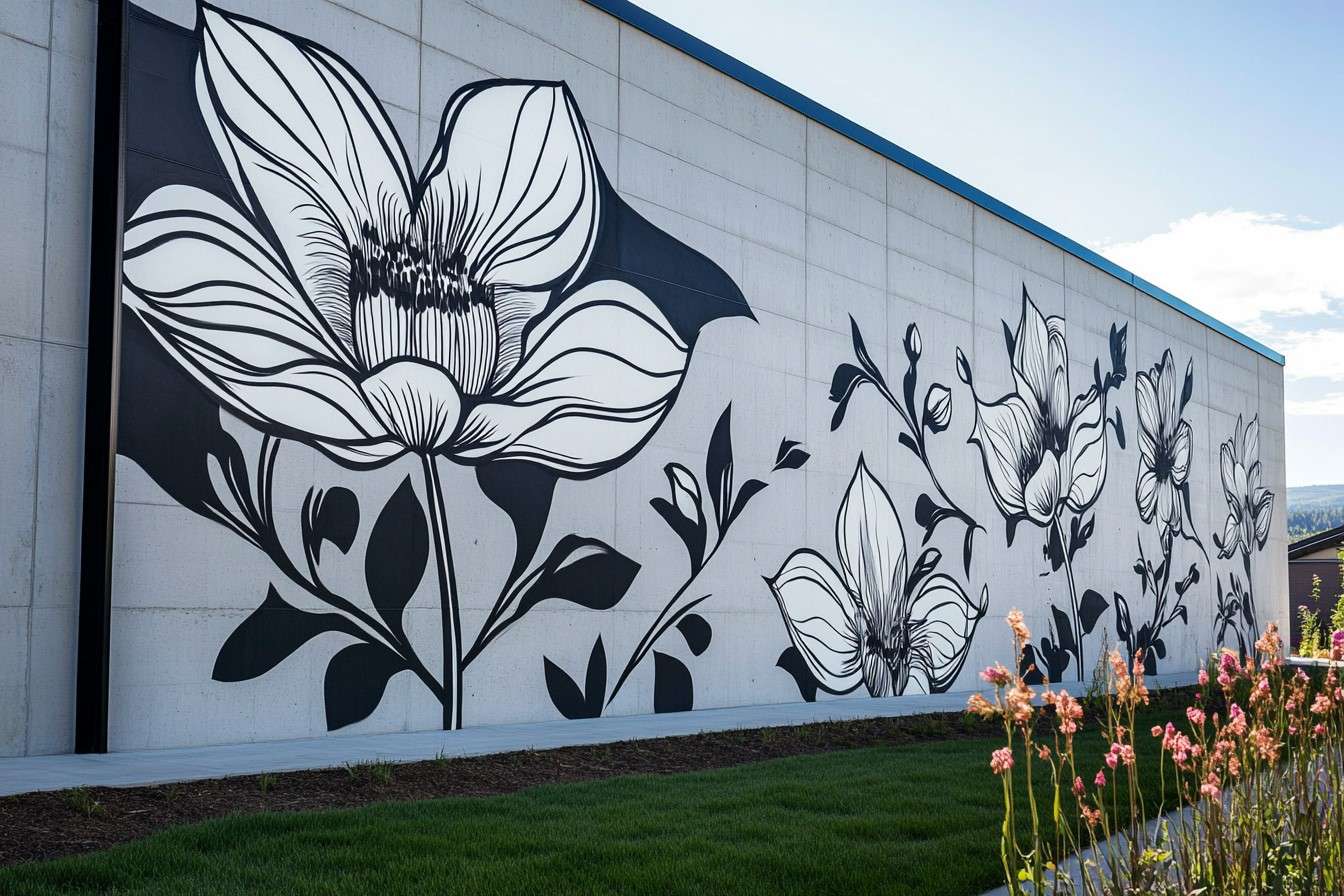 Elevation Flower Design In Mural-Style