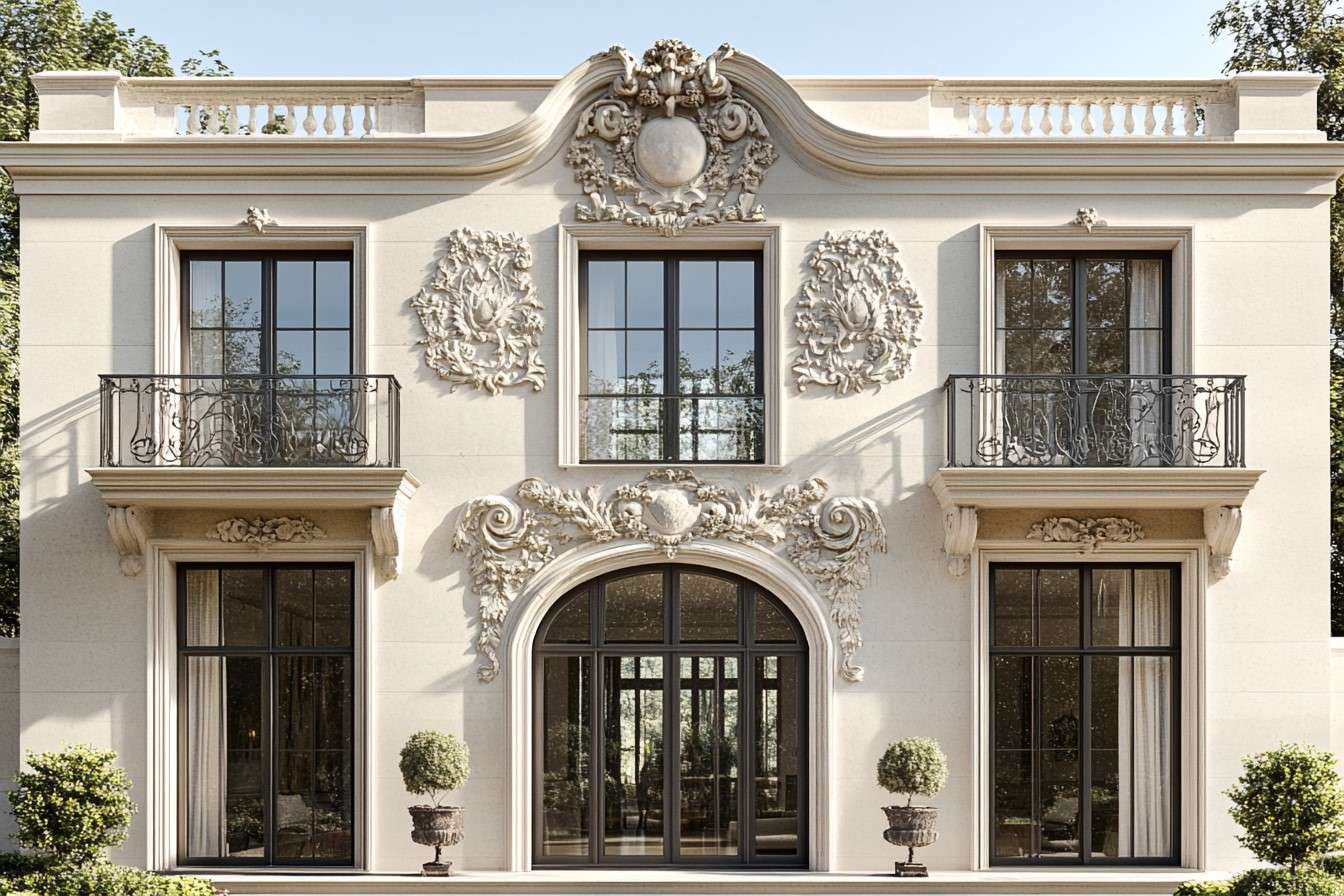 House Front Elevation Flower Design Above Windows