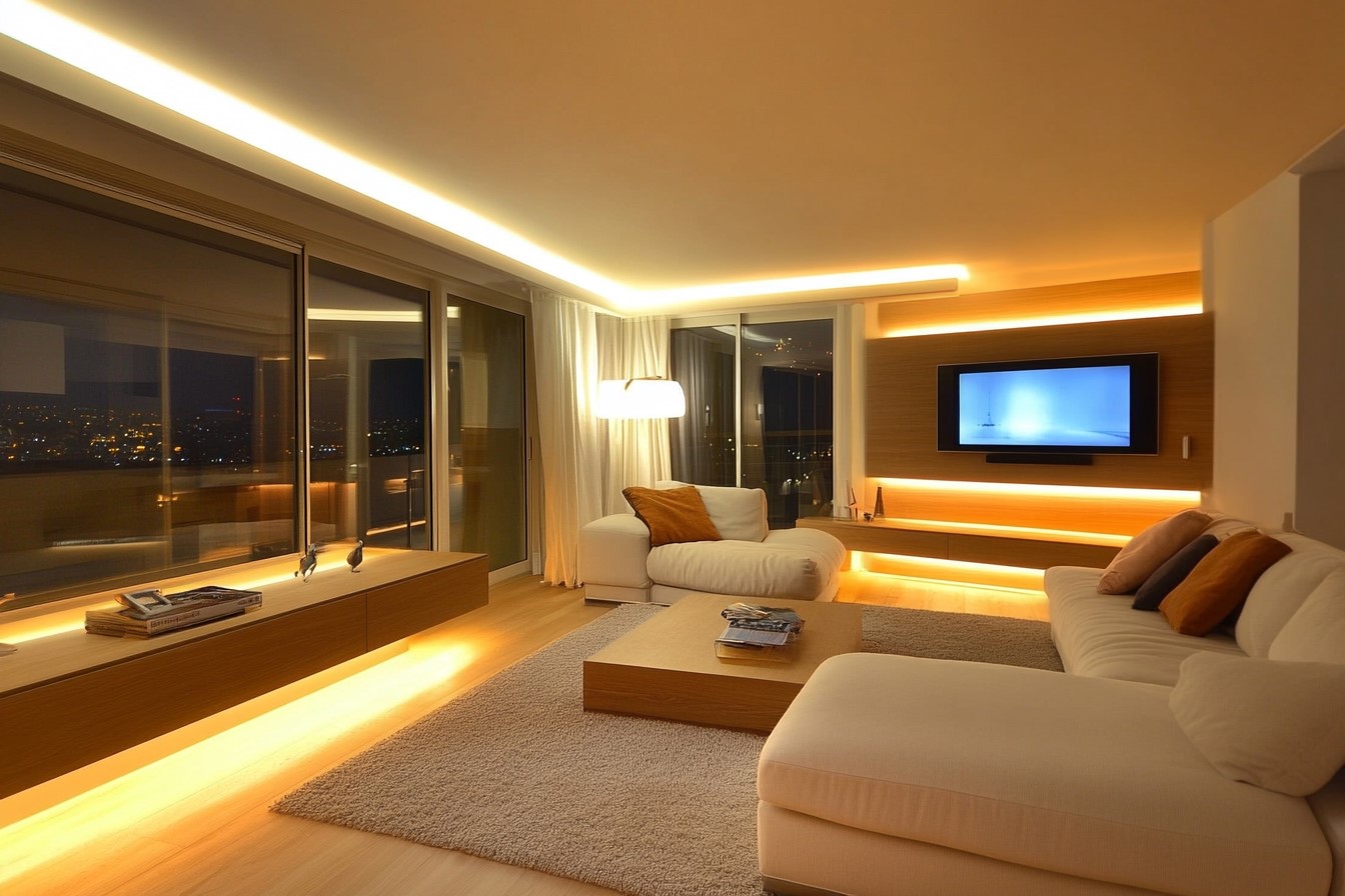 Indoor Led Strip Lights without False Ceiling for Living Room