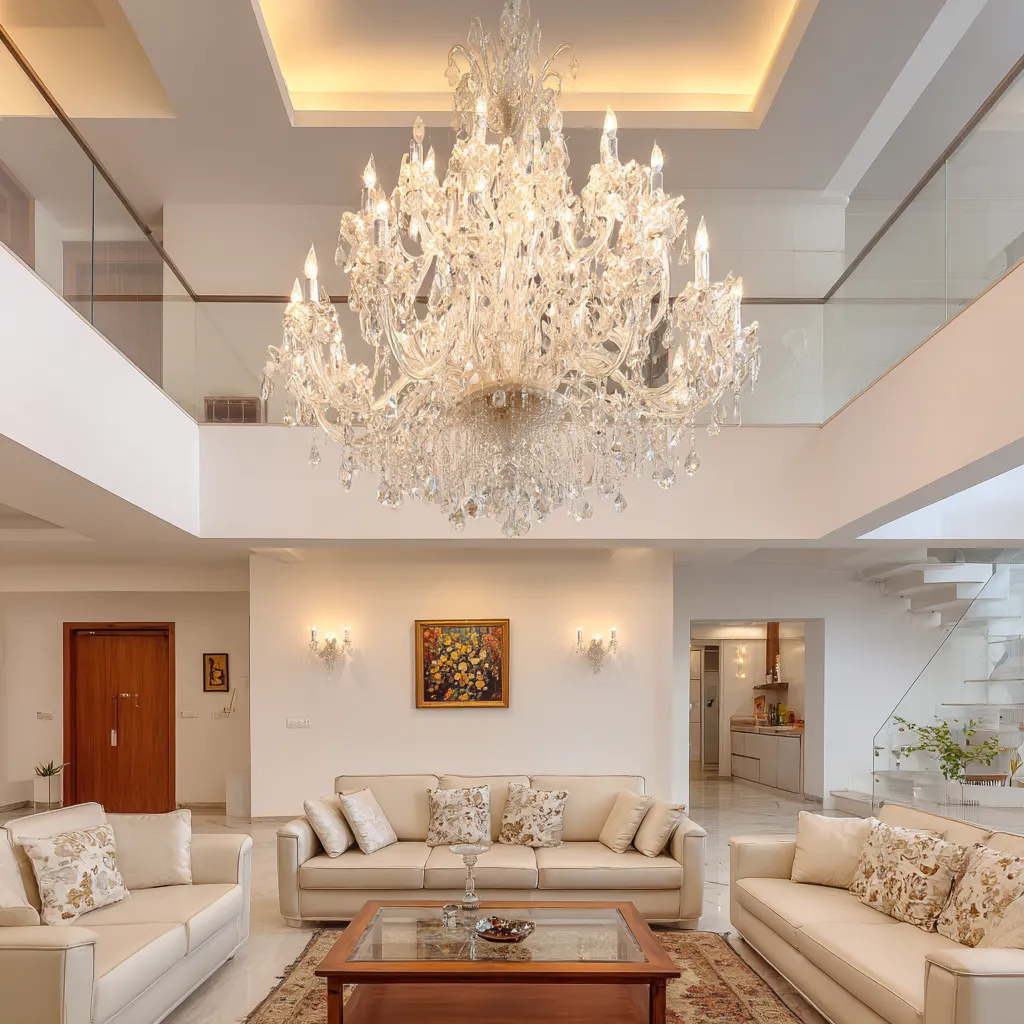 Luxurious Chandeliers Without False Ceiling