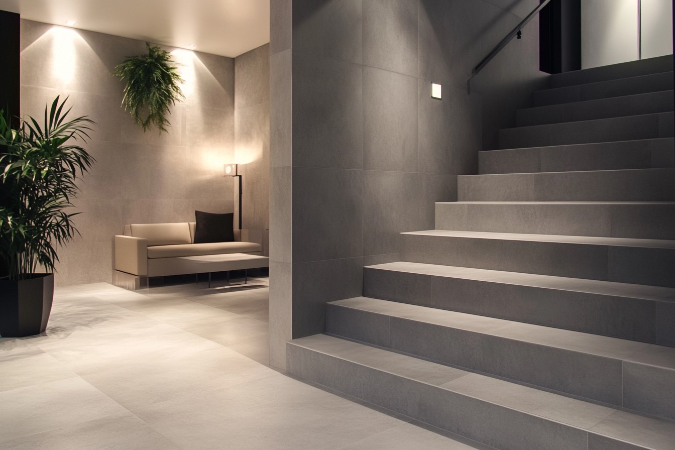 Matte Ceramic Staircase Tiles Design