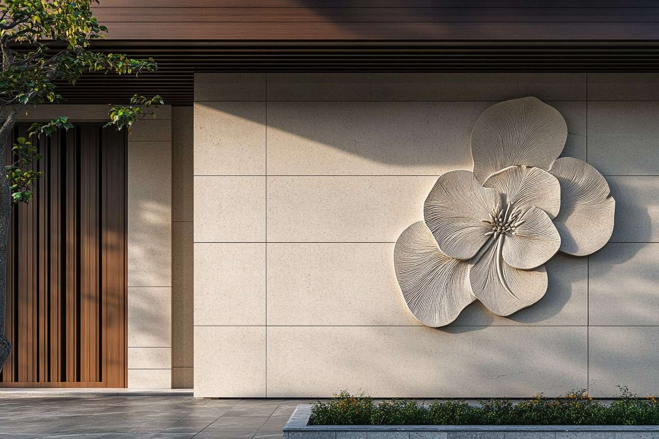 Single Flower Elevation Design on a Simple Wall