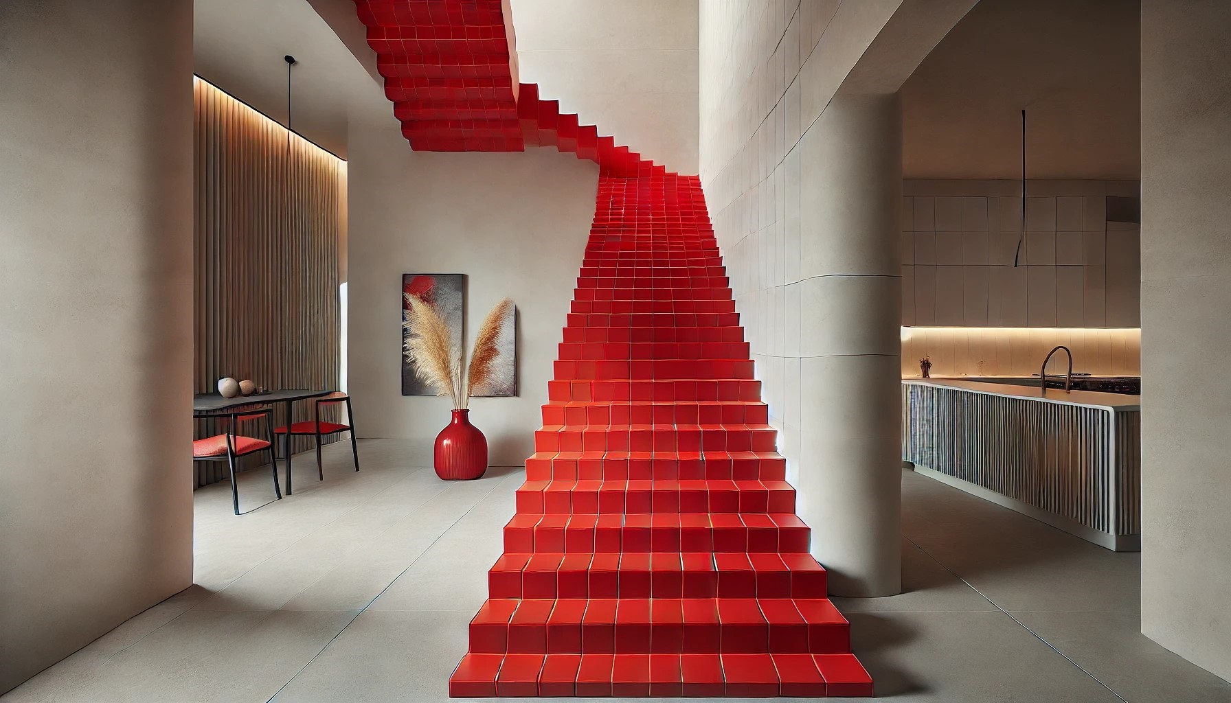 Staircase Tiles Design with Bright Colours