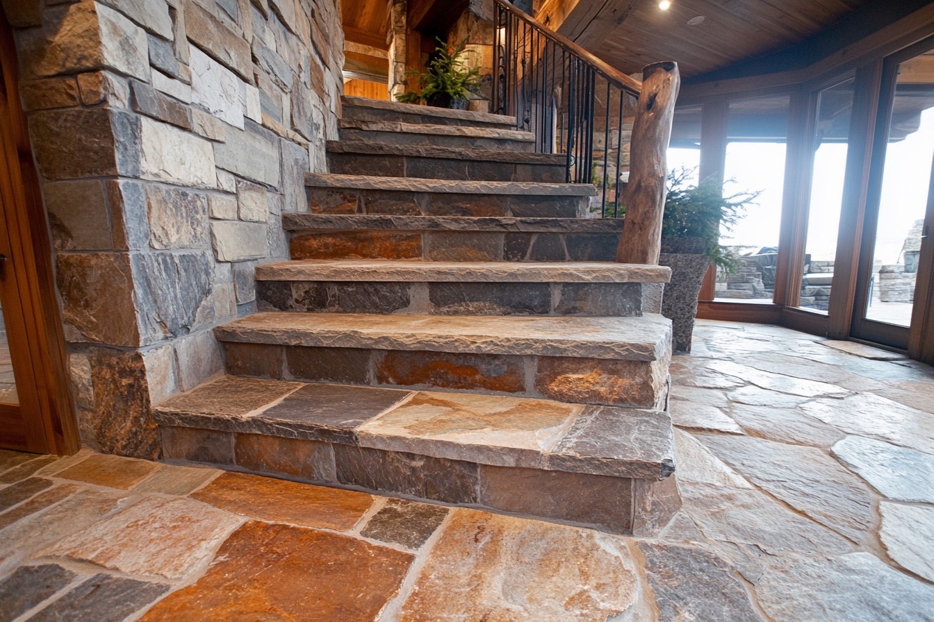 Stone Stair Step Tiles Design