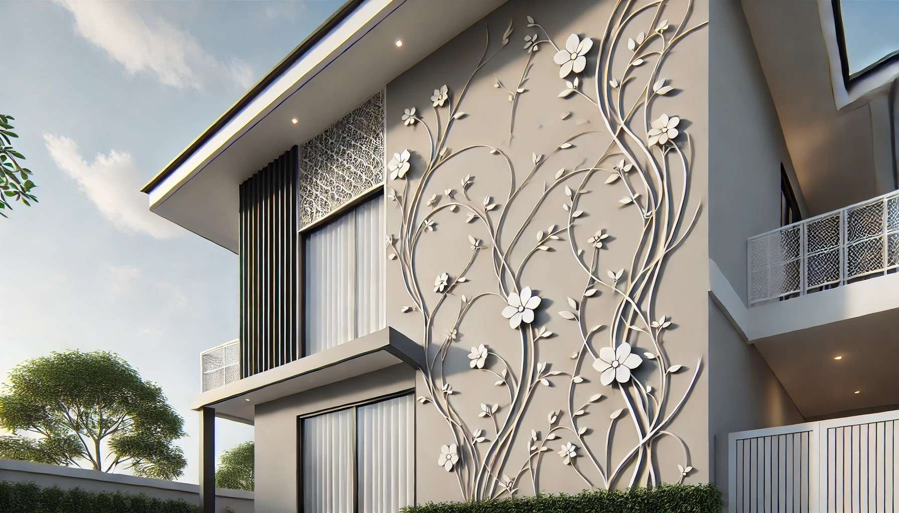 Wall Elevation Vines and Climbing Flower Design