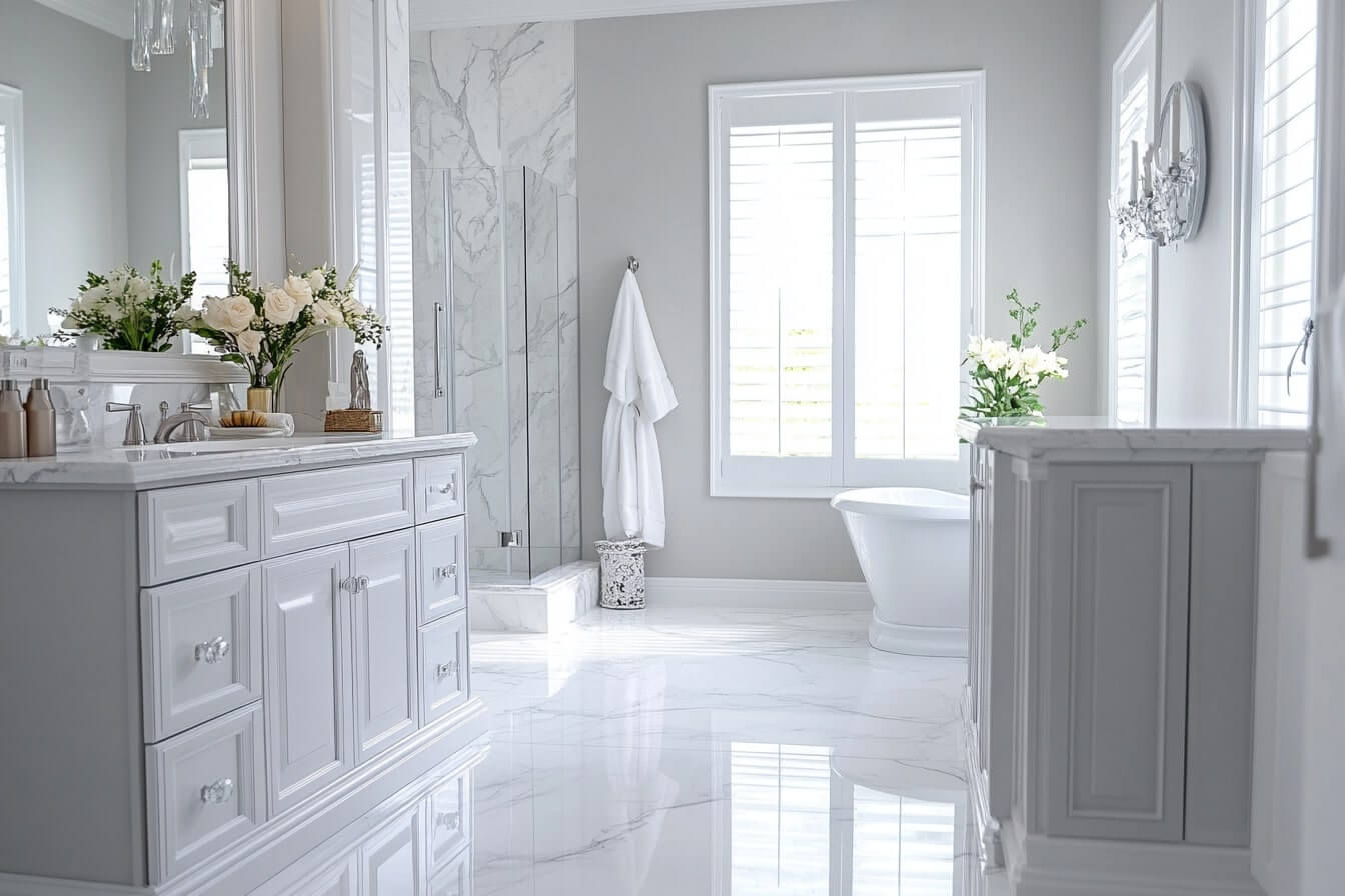 Bathroom Floors and Vanities