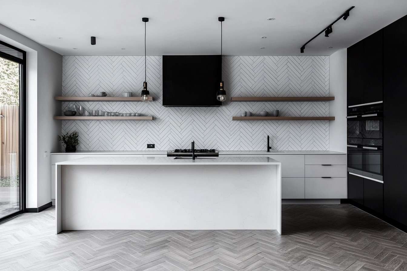 Subway Tiles Design for Kitchen Floor