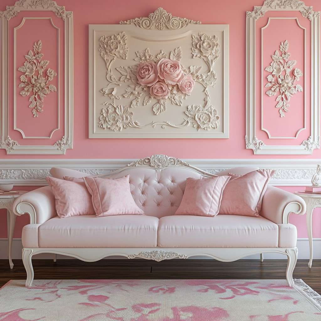 Floral Wall Moulding Design in Victorian Style