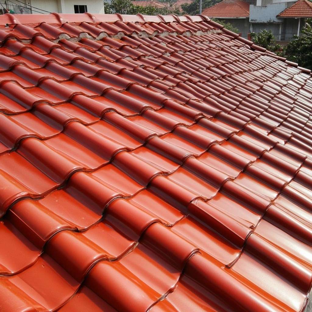 Wavy Red Fibre Home Roof Top Sheets for a Bold Look