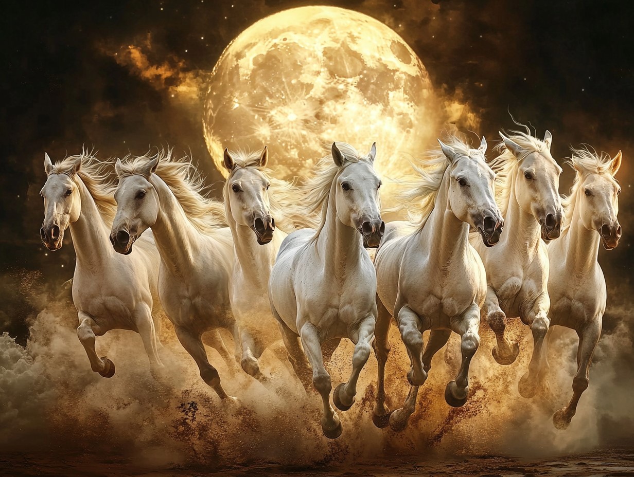 7 Horse Painting with Moon Benefits