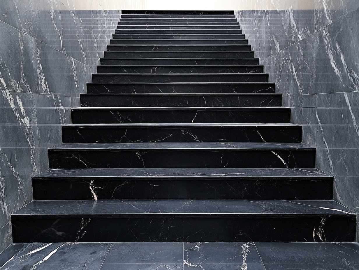 Black Granite Steps Design Idea