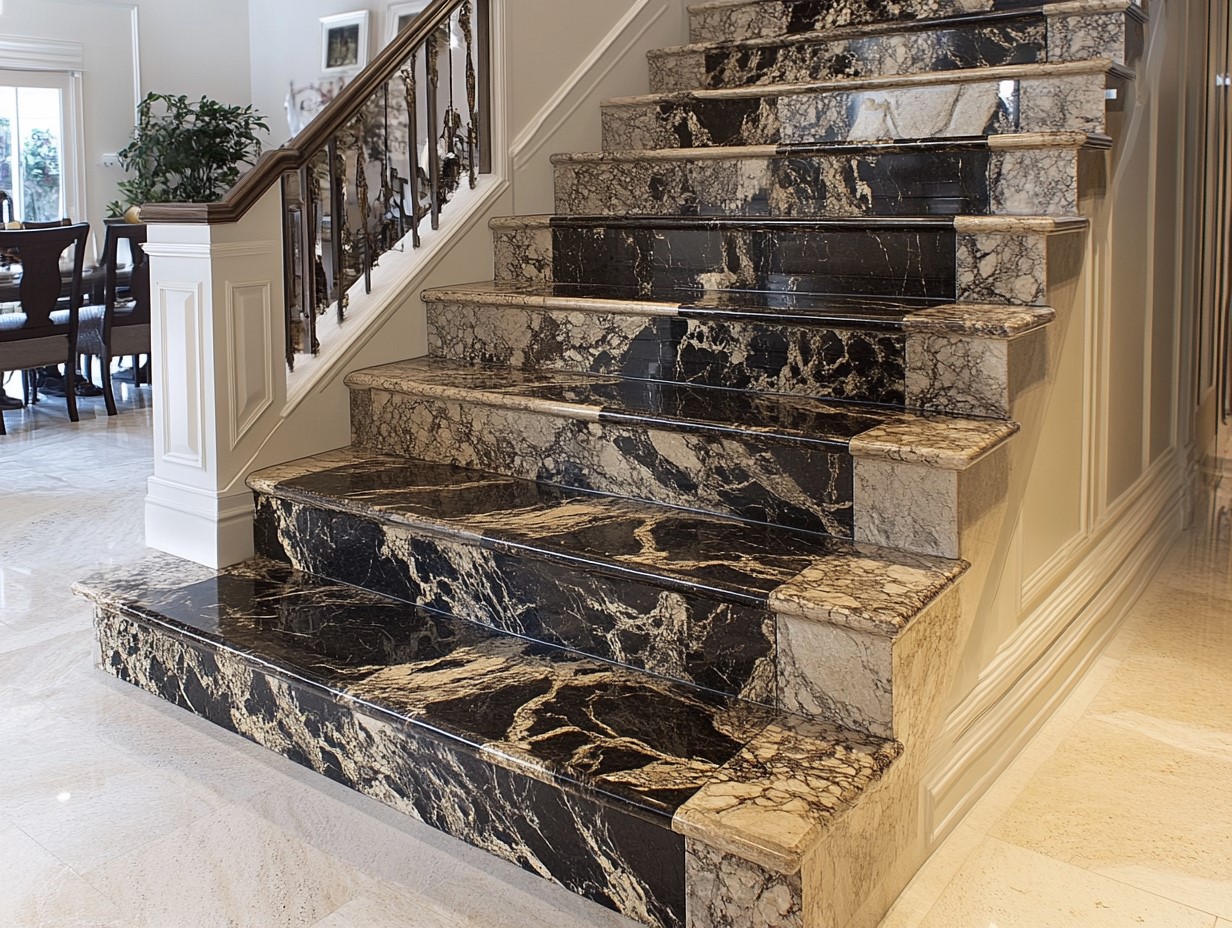 Border and Base Granite Staircase Design