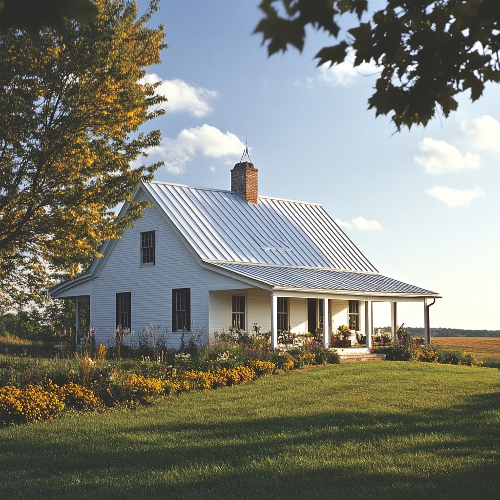 Country Style House Design with Sloped-Roof