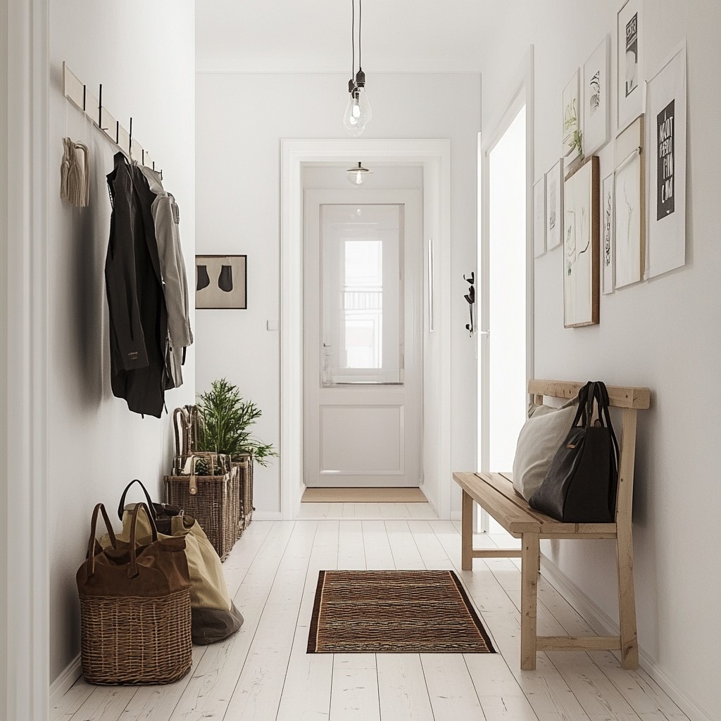 Farmhouse Foyer Idea in Scandinavian Theme