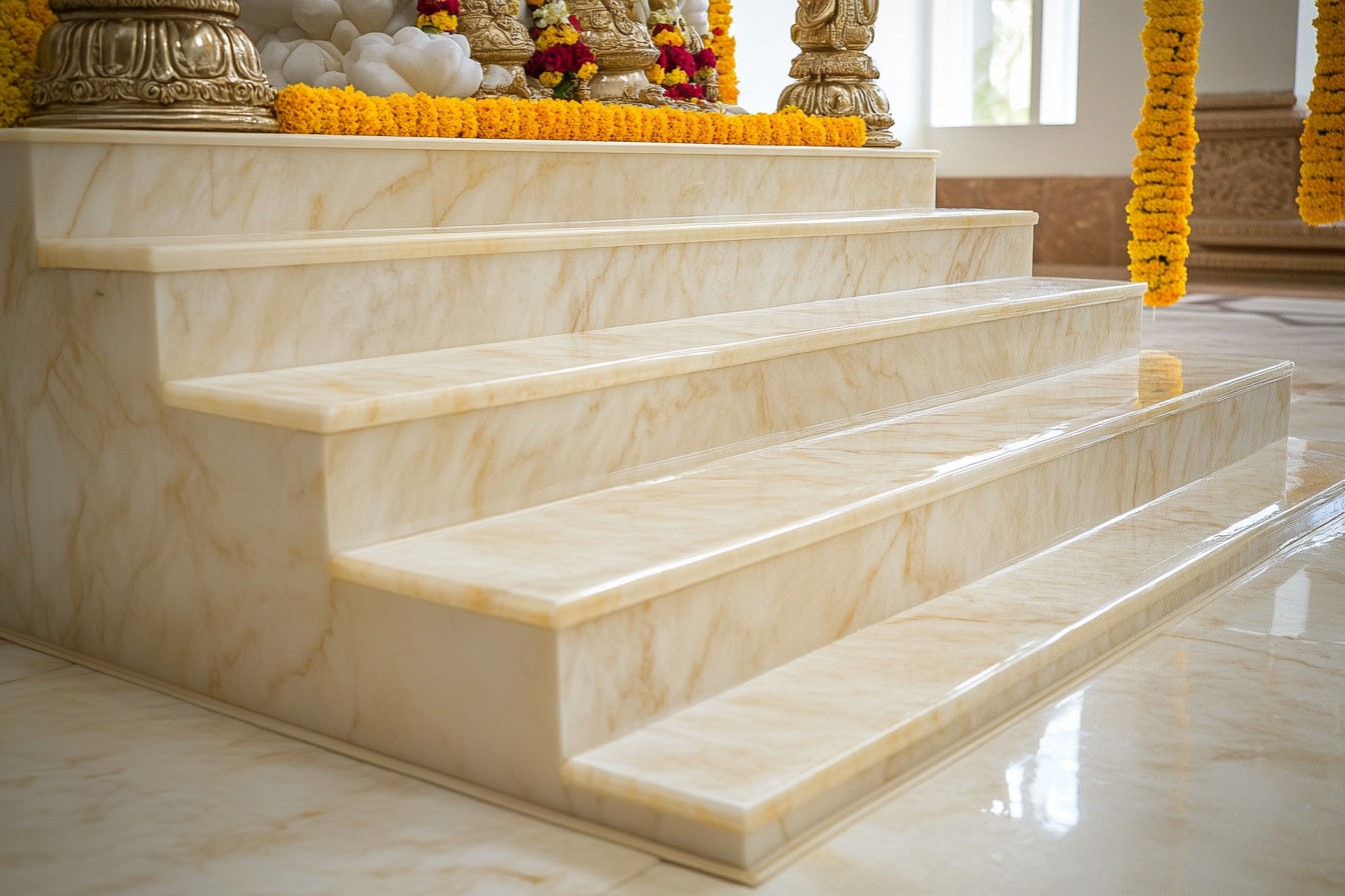 Marble Steps Design for Pooja Room