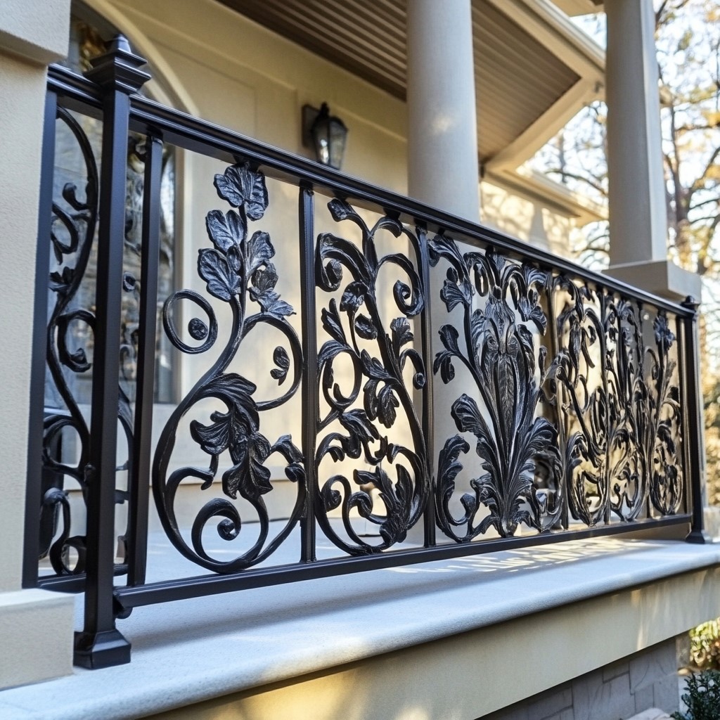 Ornamental Iron Grill Design for Front Veranda