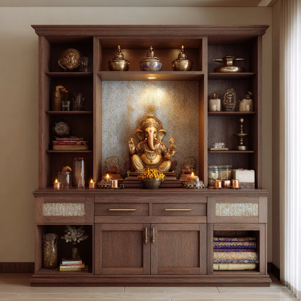 Placement of Mandir Shelves and Cabinets as per Vastu