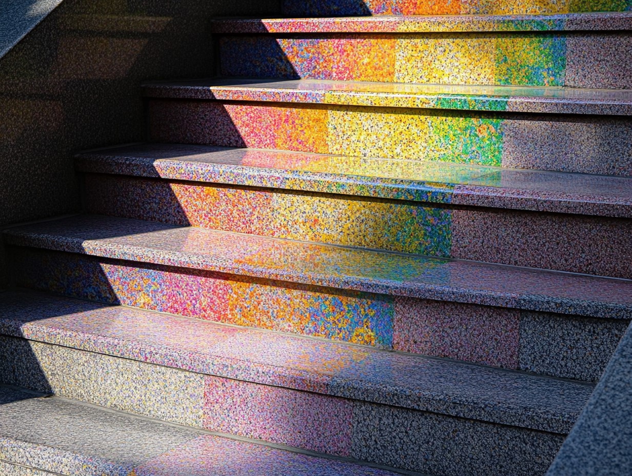 Rainbow Granite Steps Design