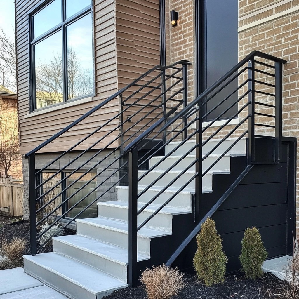 Simple Exterior Iron Railing Design