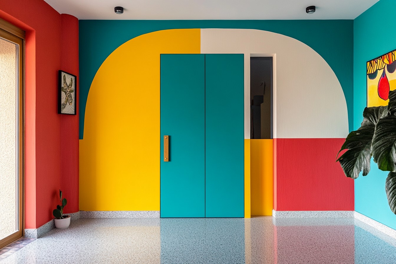 Sunmica Door Design in Bold and Bright Colour