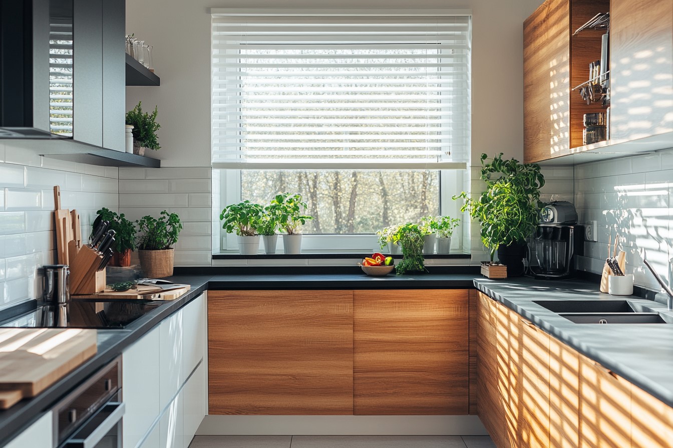 Two-Toned Cabinets Design for Semi-Modular Kitchen