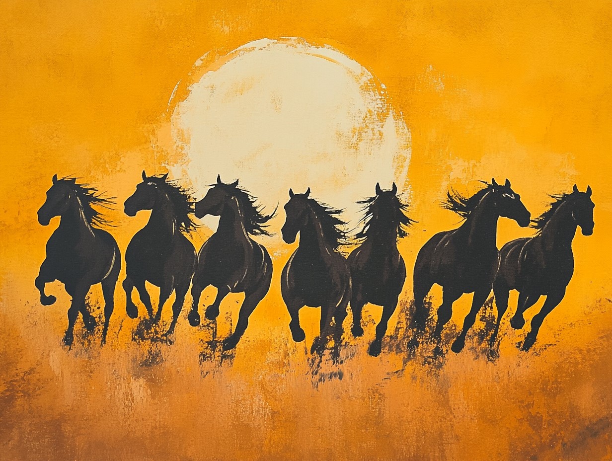 Vastu Benefits of 7 Horse Painting with Sunrise