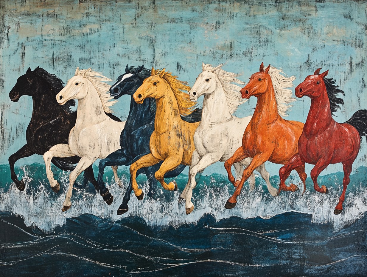 Vastu Benefits of Seven Horses Running Through Ocean Waves