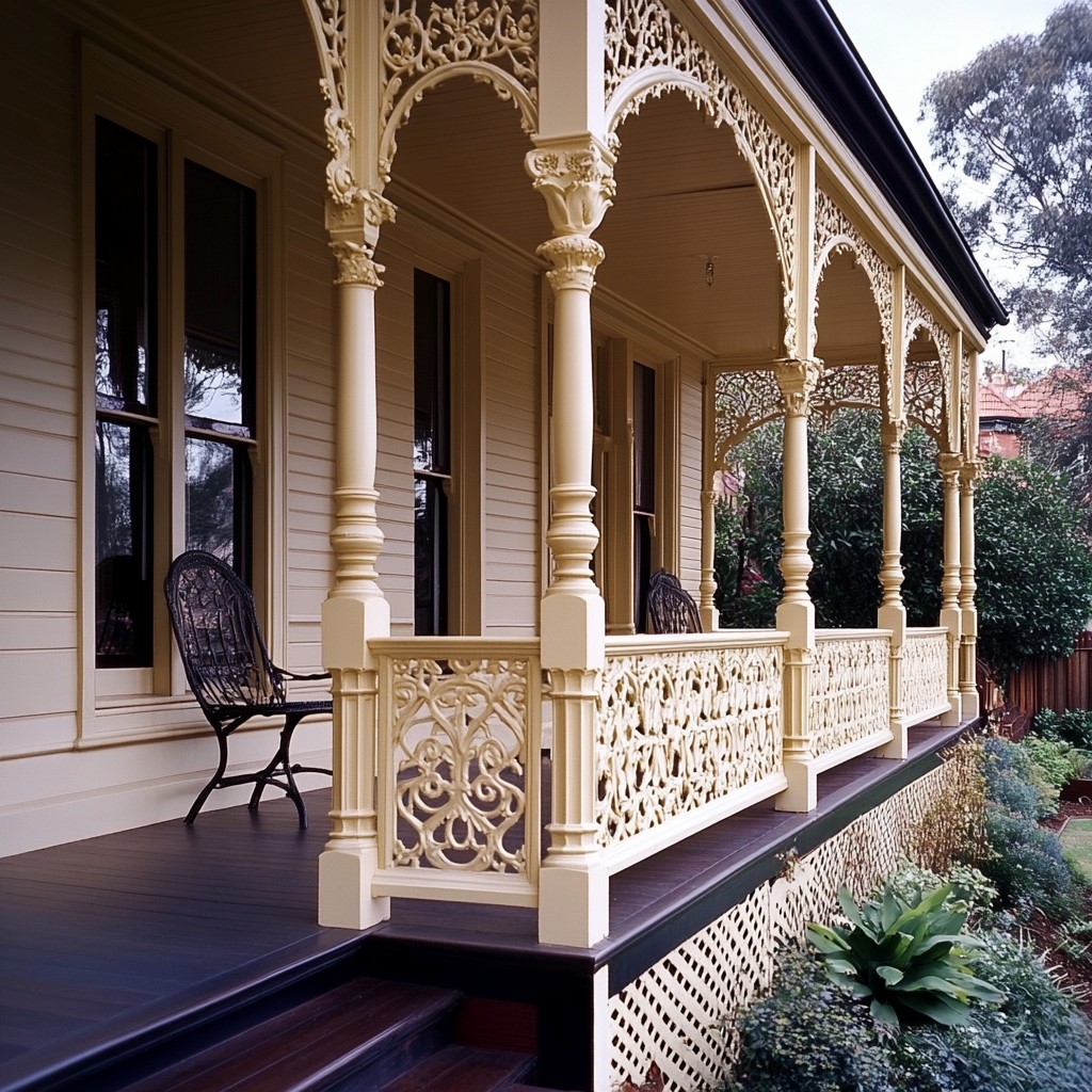 Victorian-inspired Grills Design for House Front Veranda