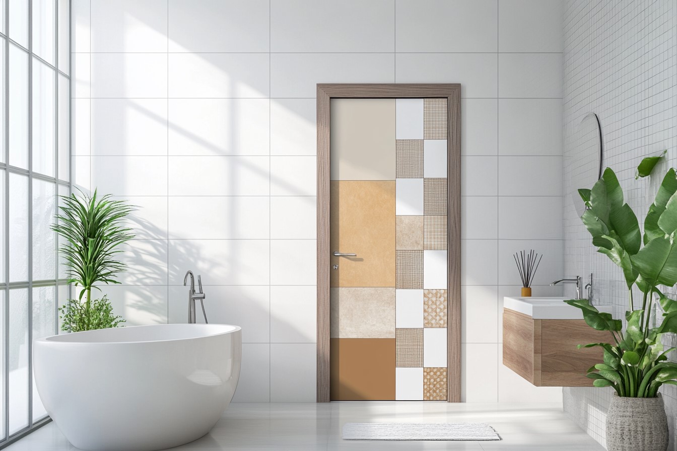 Wood Colour Sunmica Design for Bathroom