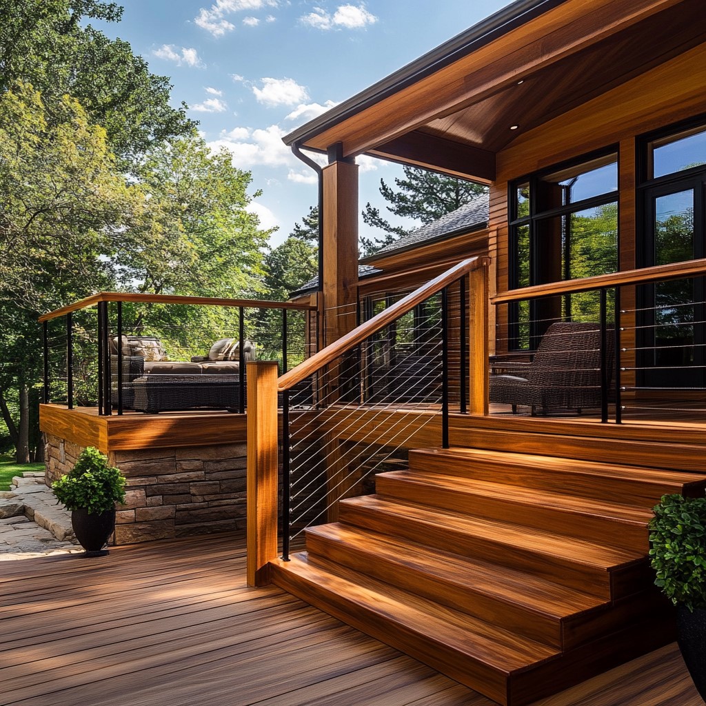 Wooden Deck Stairs Design