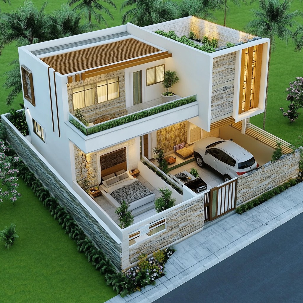 30x40 Plan for 2BHK House in Indian Style