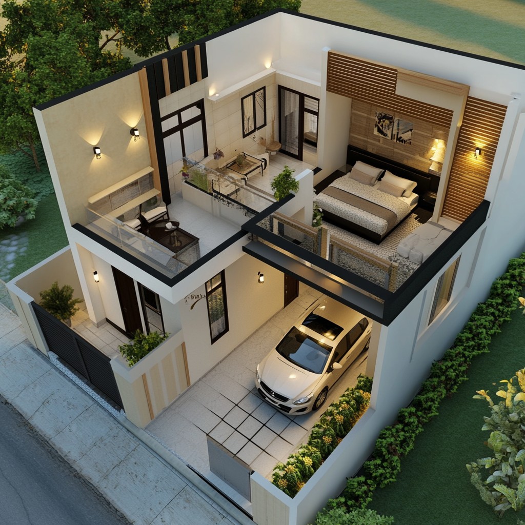 30x45 Layout for 2 BHK House