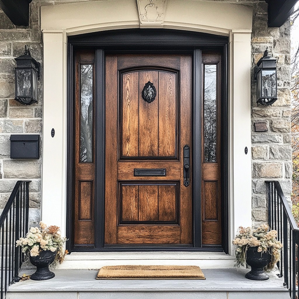 Brown Front Door Painting Idea