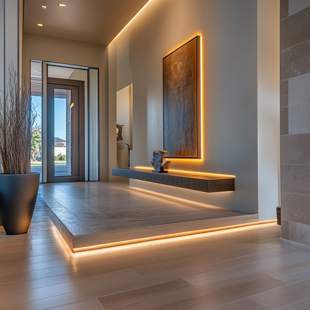 Foyer interior Design with an Accent Lighting